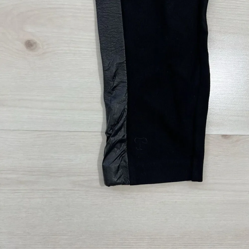 J.Crew Pixie Pants with Faux Leather Size 4R Black Leggings